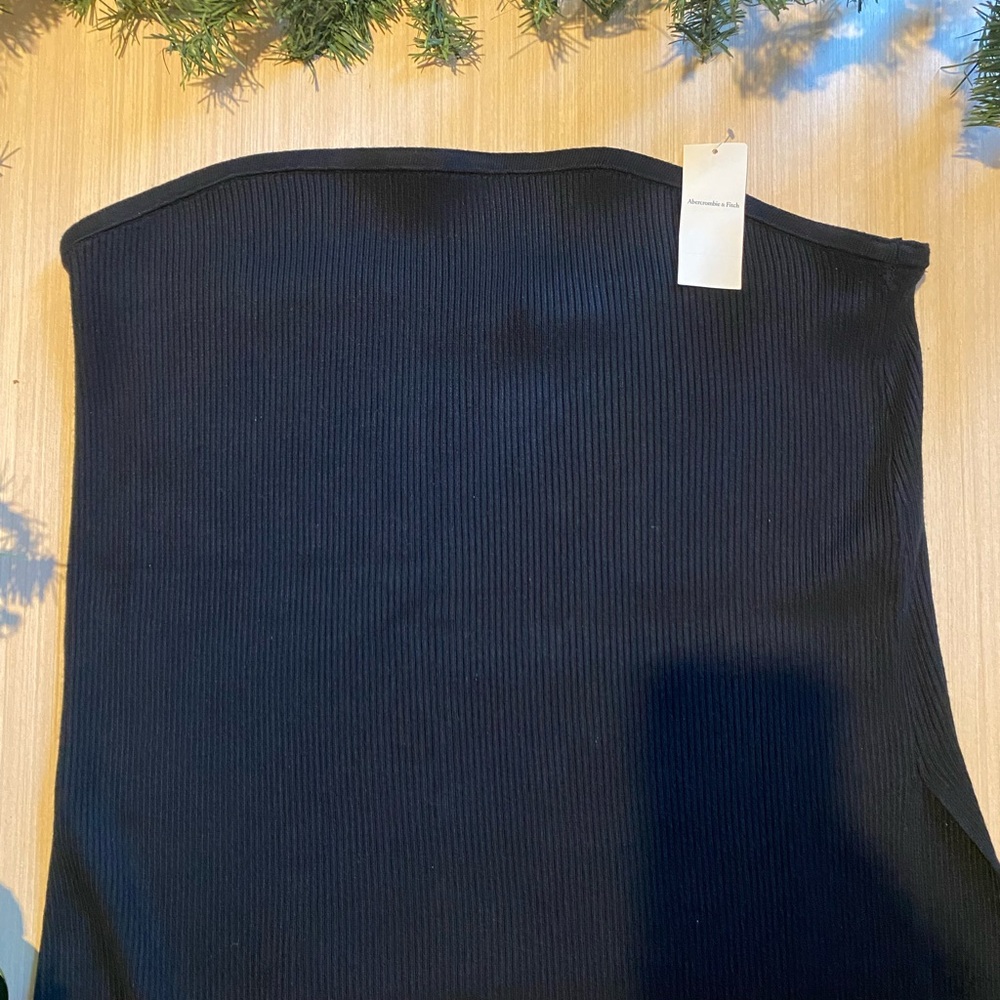 Abercrombie & Fitch Black Ribbed Knit Top